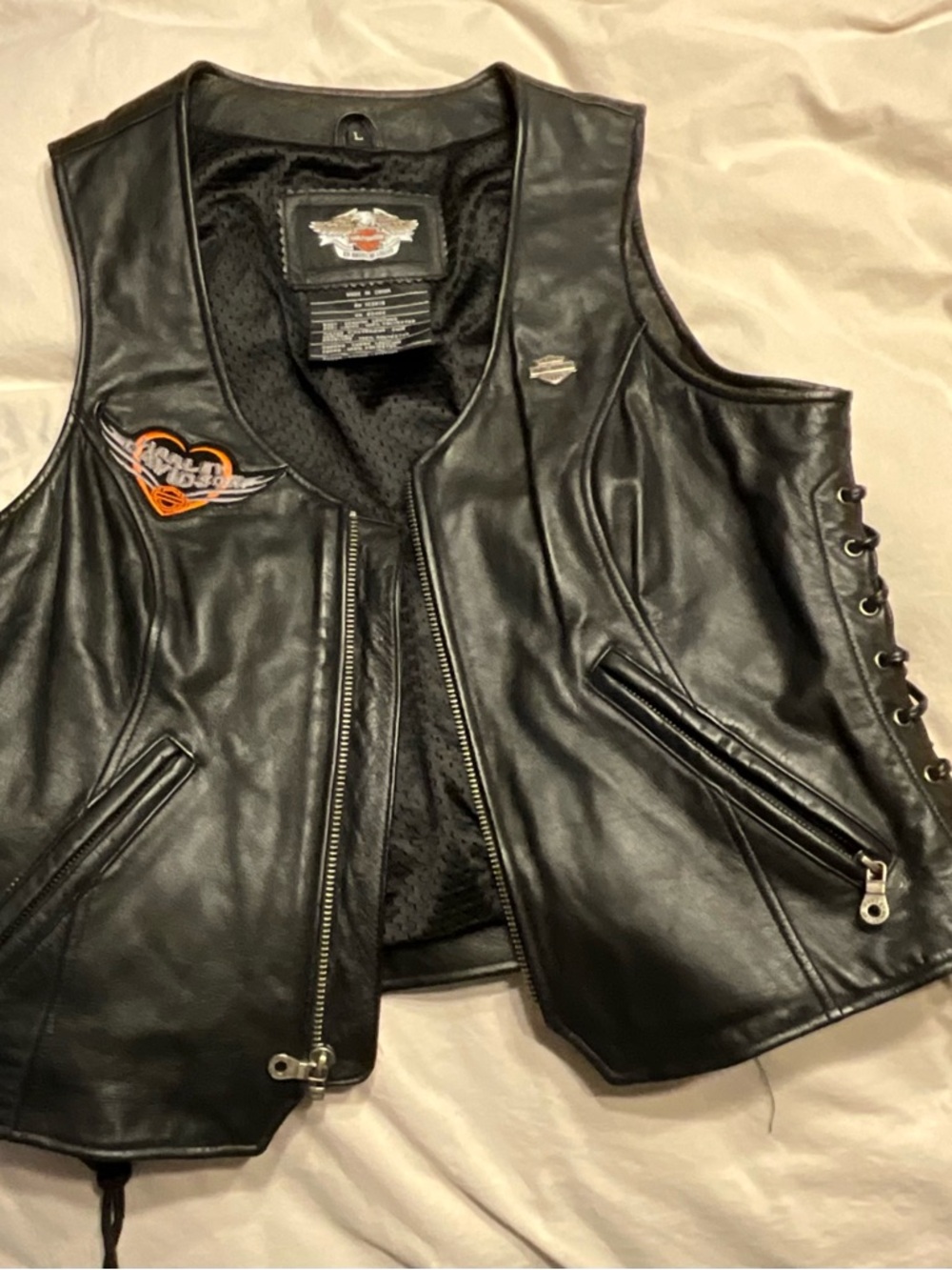 Harley-Davidson Black Leather Motorcycle Vest 🖤🏍️
